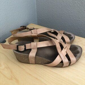 Gidigio Italian Platform Wedge Sandals - Cork & Leather